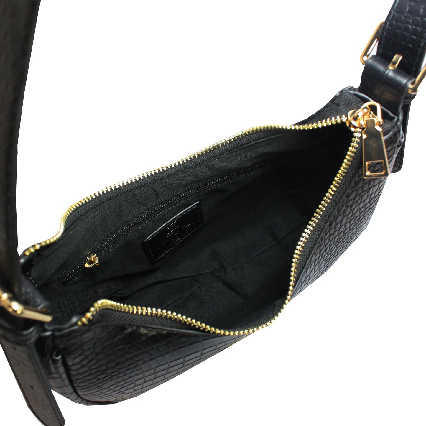 Croc-effect Shoulder Bag