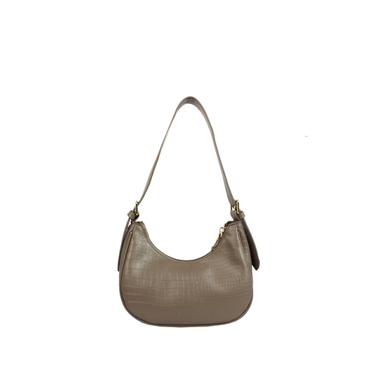 Croc-effect Shoulder Bag