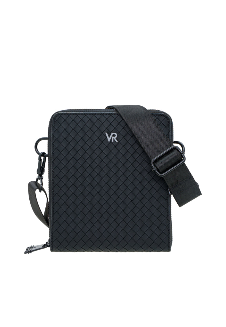 Men Weave Vinyl Sling Bag