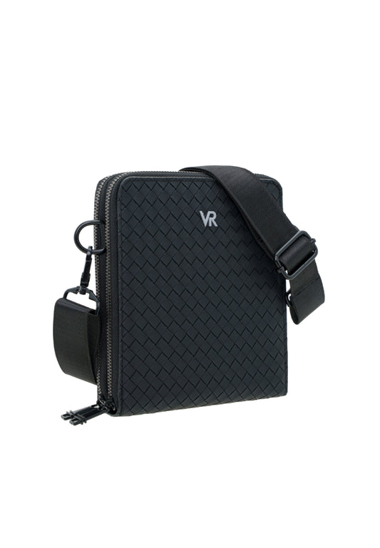 Men Weave Vinyl Sling Bag