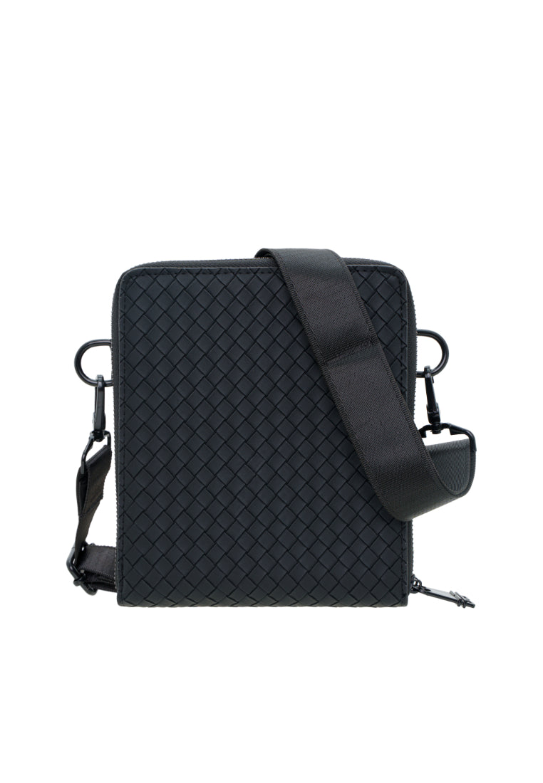 Men Weave Vinyl Sling Bag