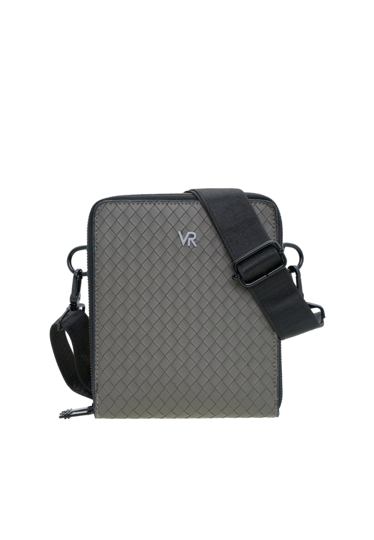 Men Weave Vinyl Sling Bag