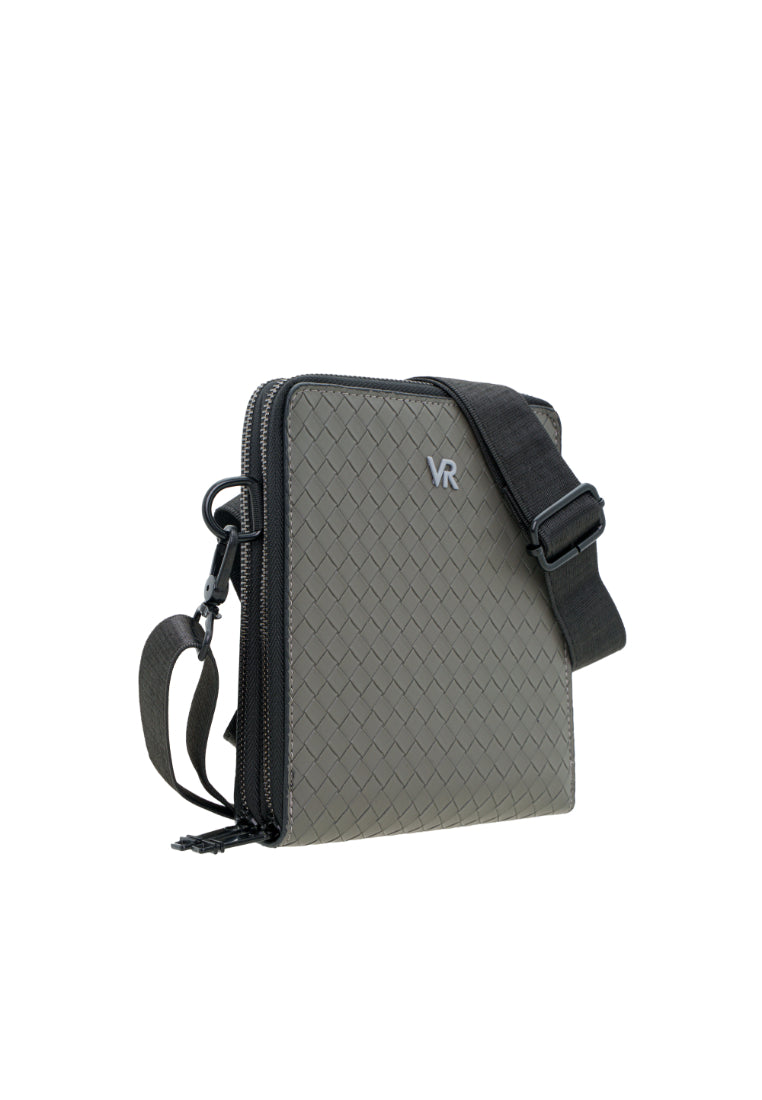 Men Weave Vinyl Sling Bag