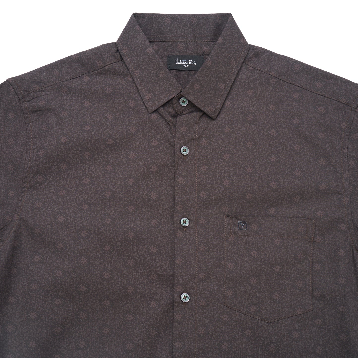 Men Short Sleeve Shirt in Brown