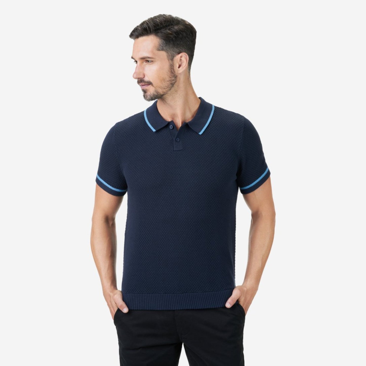 Knit Jacquard Polo Shirt