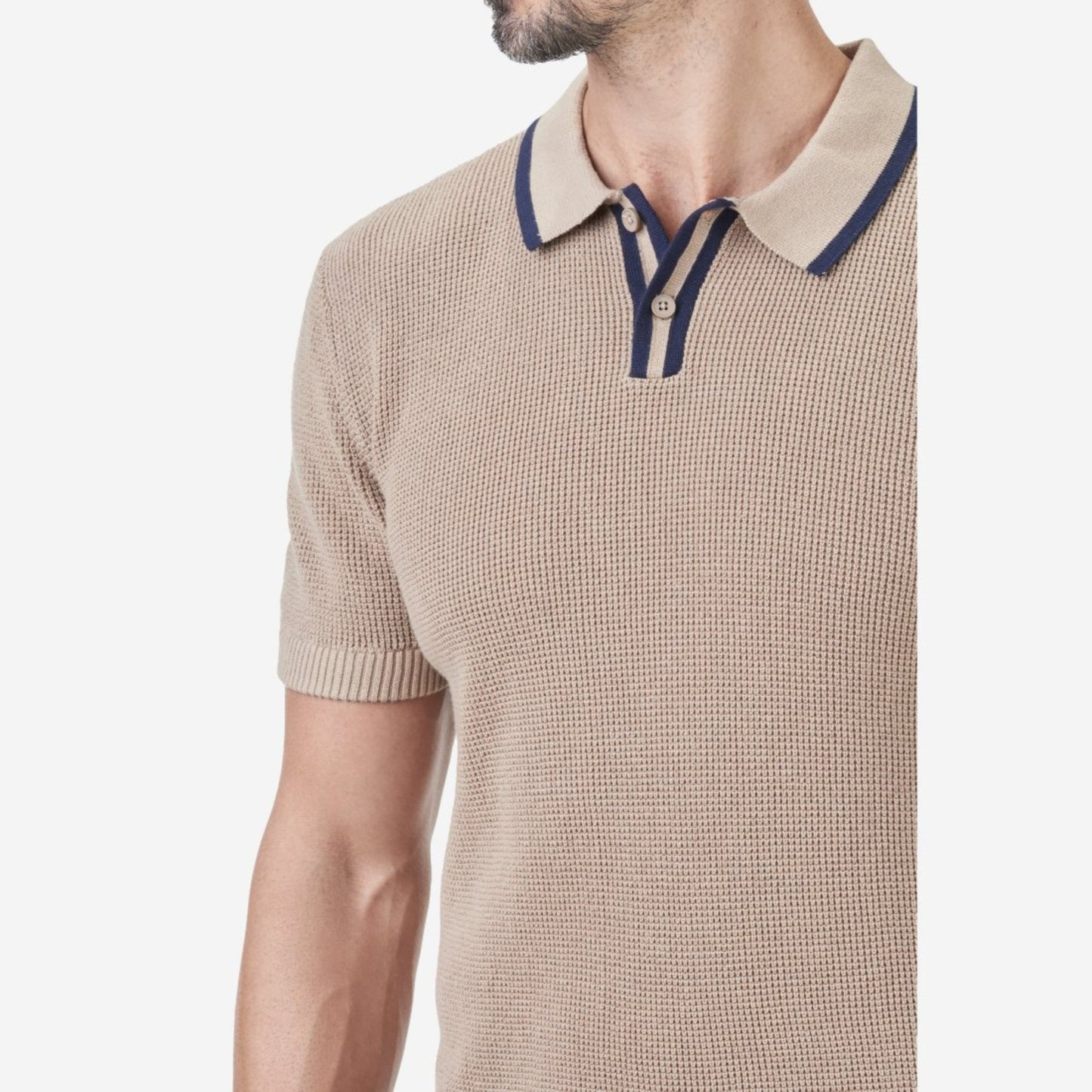 Knit Waffle Polo Shirt