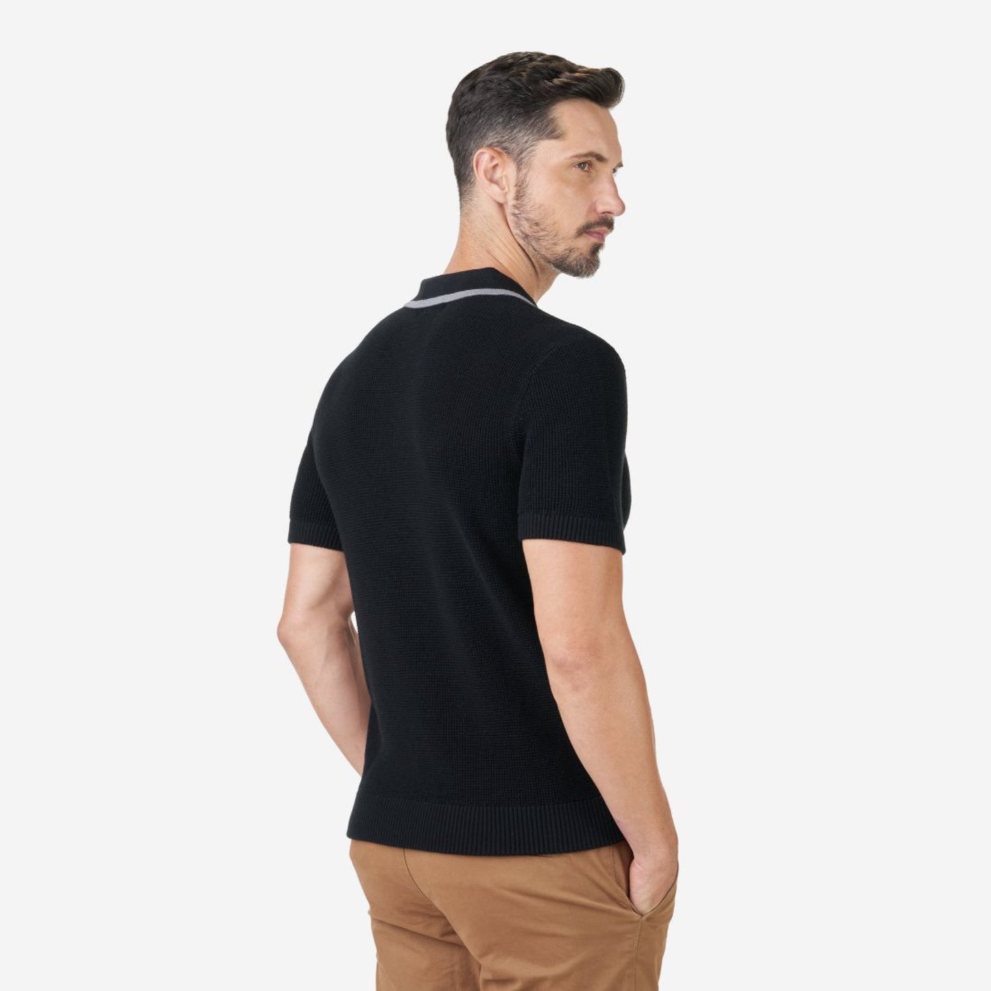 Knit Waffle Polo Shirt
