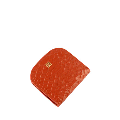 CROC-EFFECT 2 FOLD CARD WALLET | LADIES