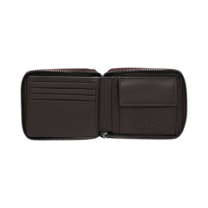 Leather RFID Zip Short Wallet