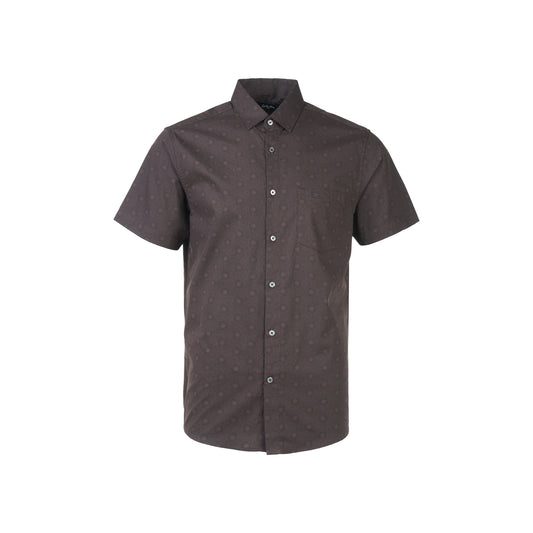 Men Short Sleeve Shirt in Brown