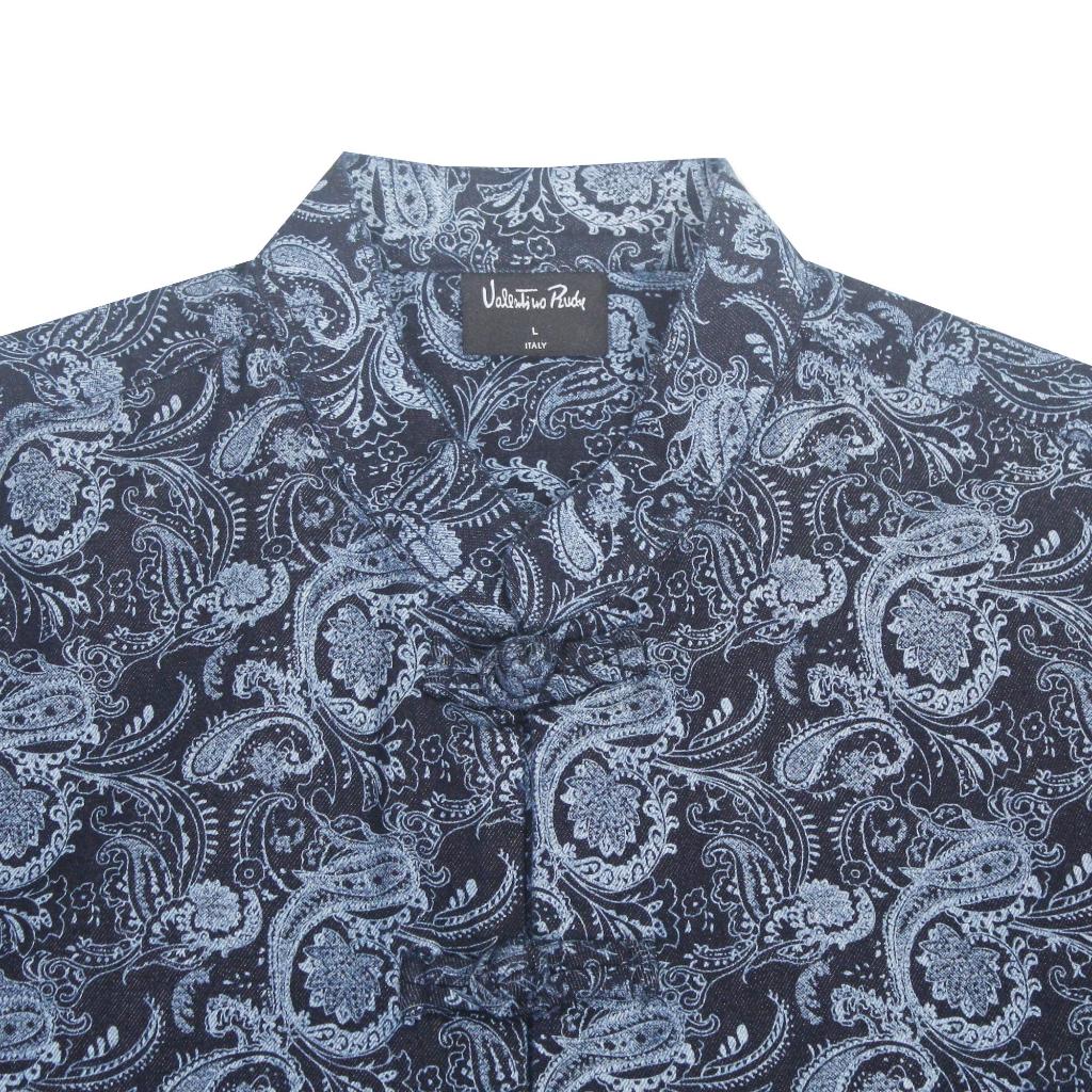 Men's Mandarin Denim Short Sleeve Shirt