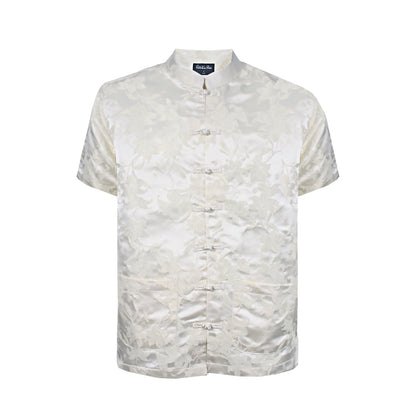 Men's Mandarin Collar Short Sleeve Shirt