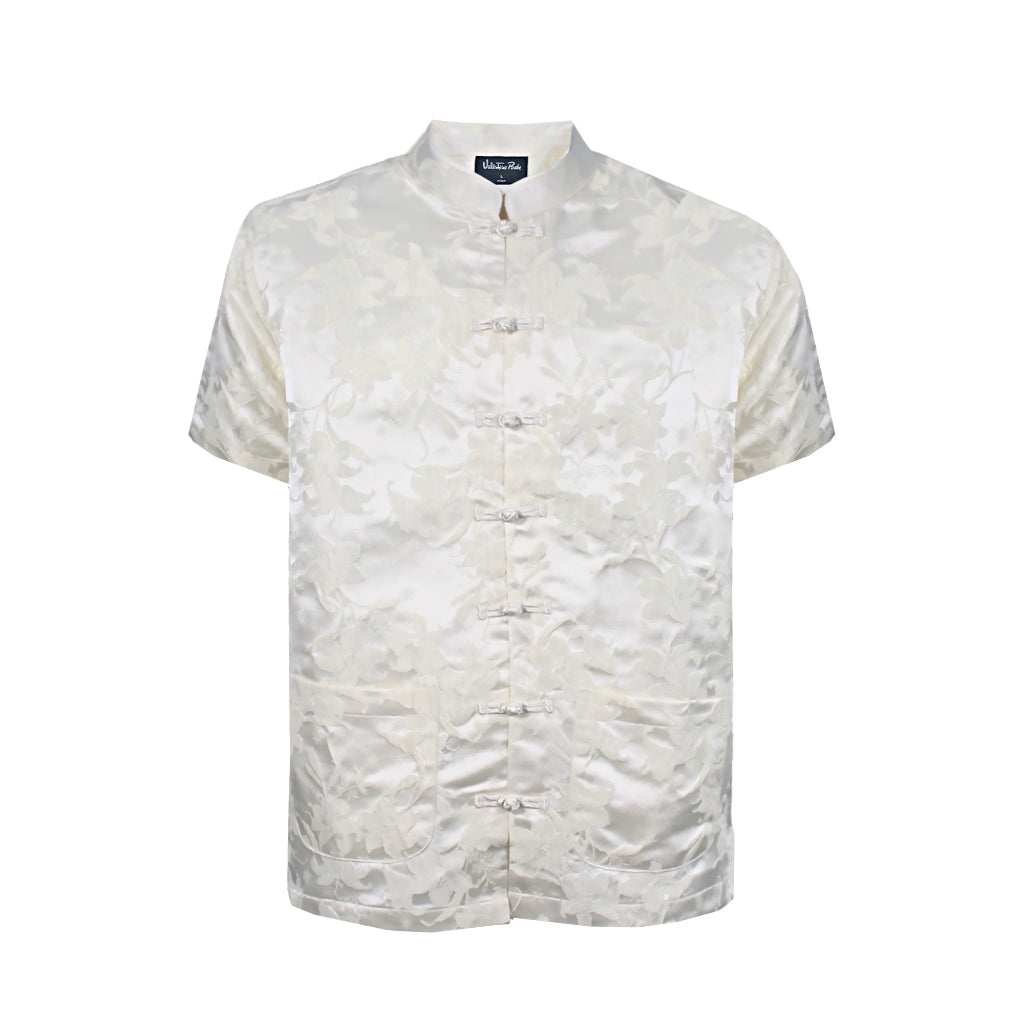 Men's Mandarin Collar Short Sleeve Shirt