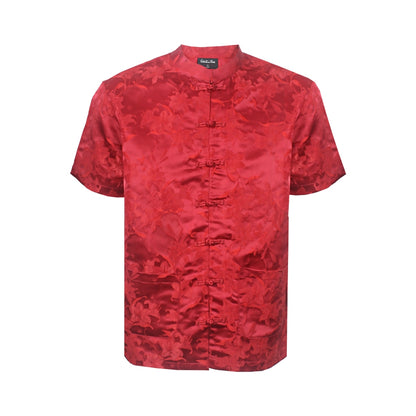 Men's Mandarin Collar Short Sleeve Shirt