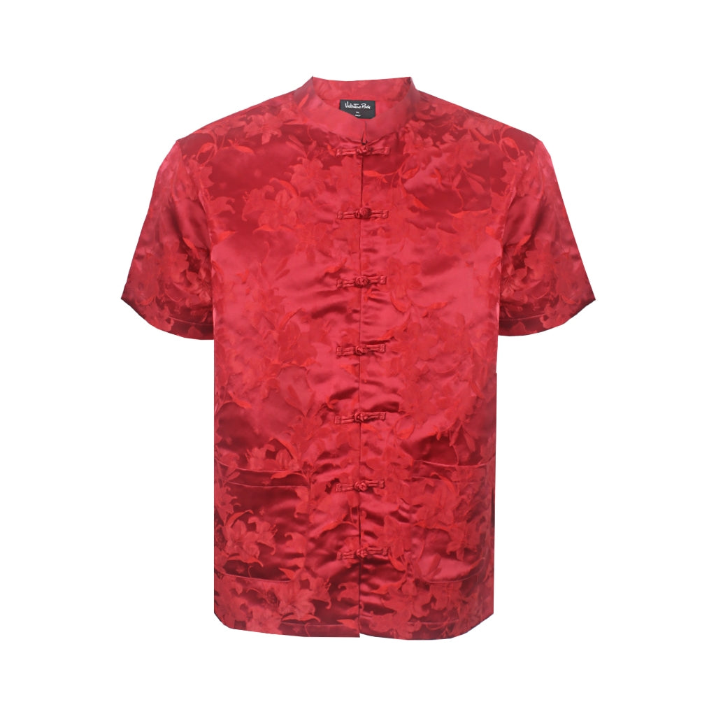 Men's Mandarin Collar Short Sleeve Shirt