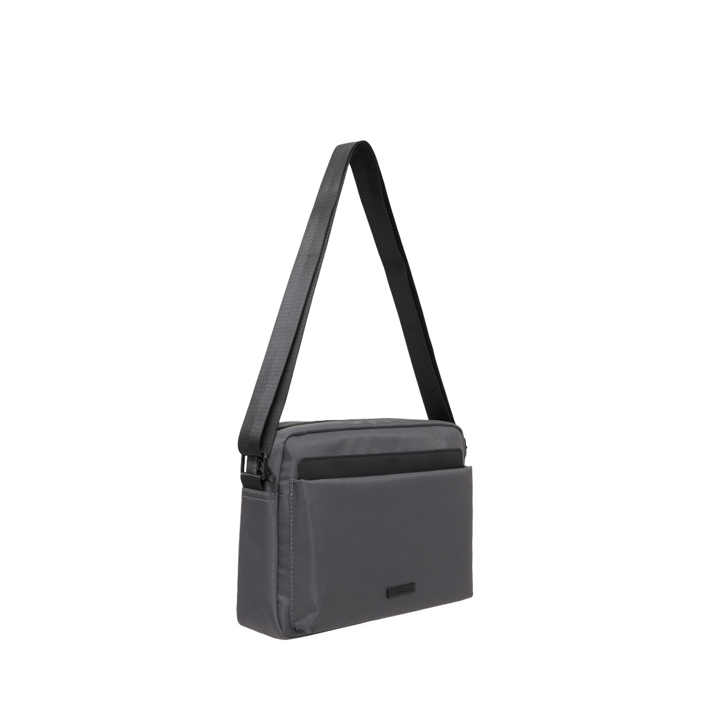 Raven Men Nylon Horizontal Crossbody Bag