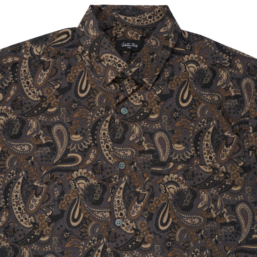 Men's Brown Batik Short Sleeve Shirt