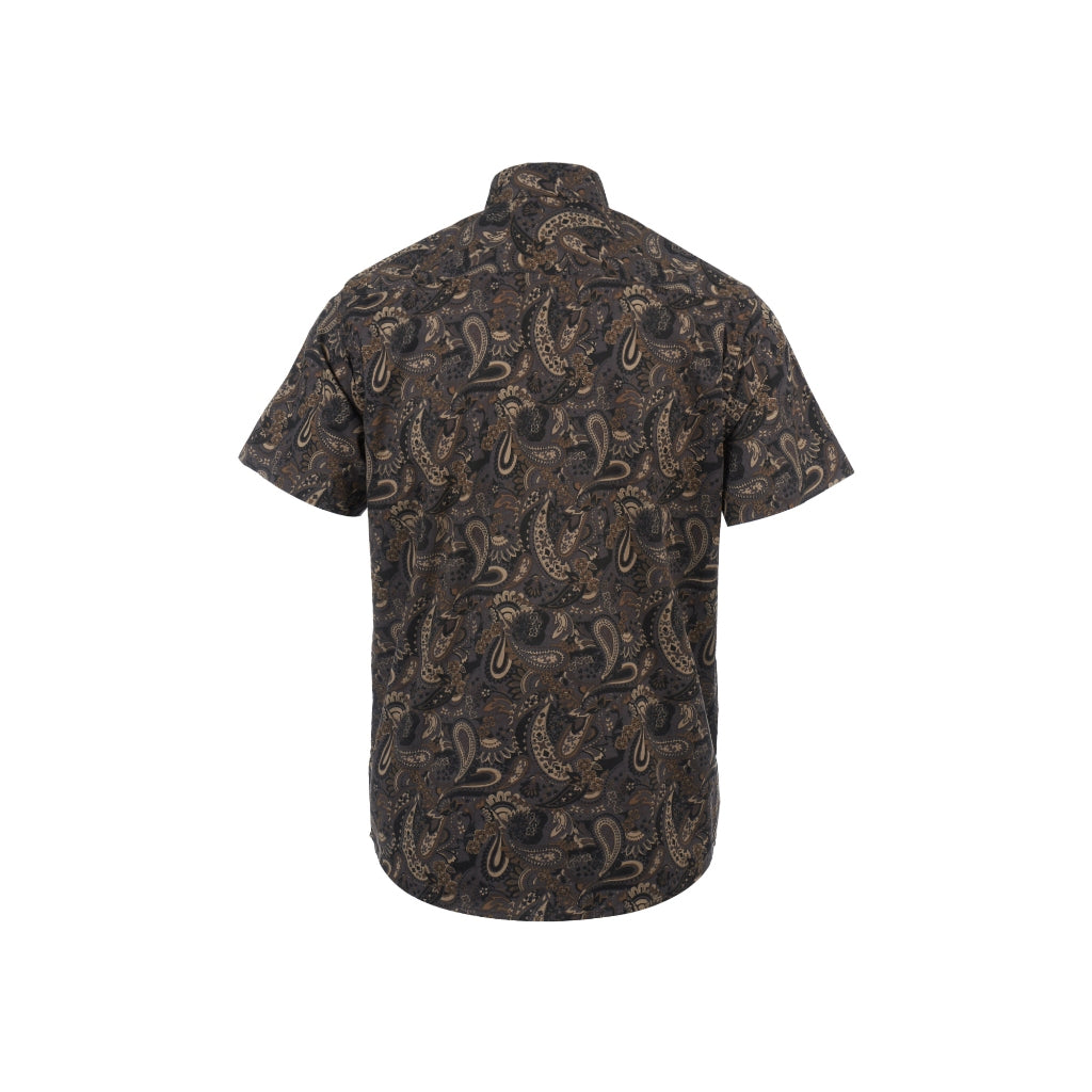 Men's Brown Batik Short Sleeve Shirt