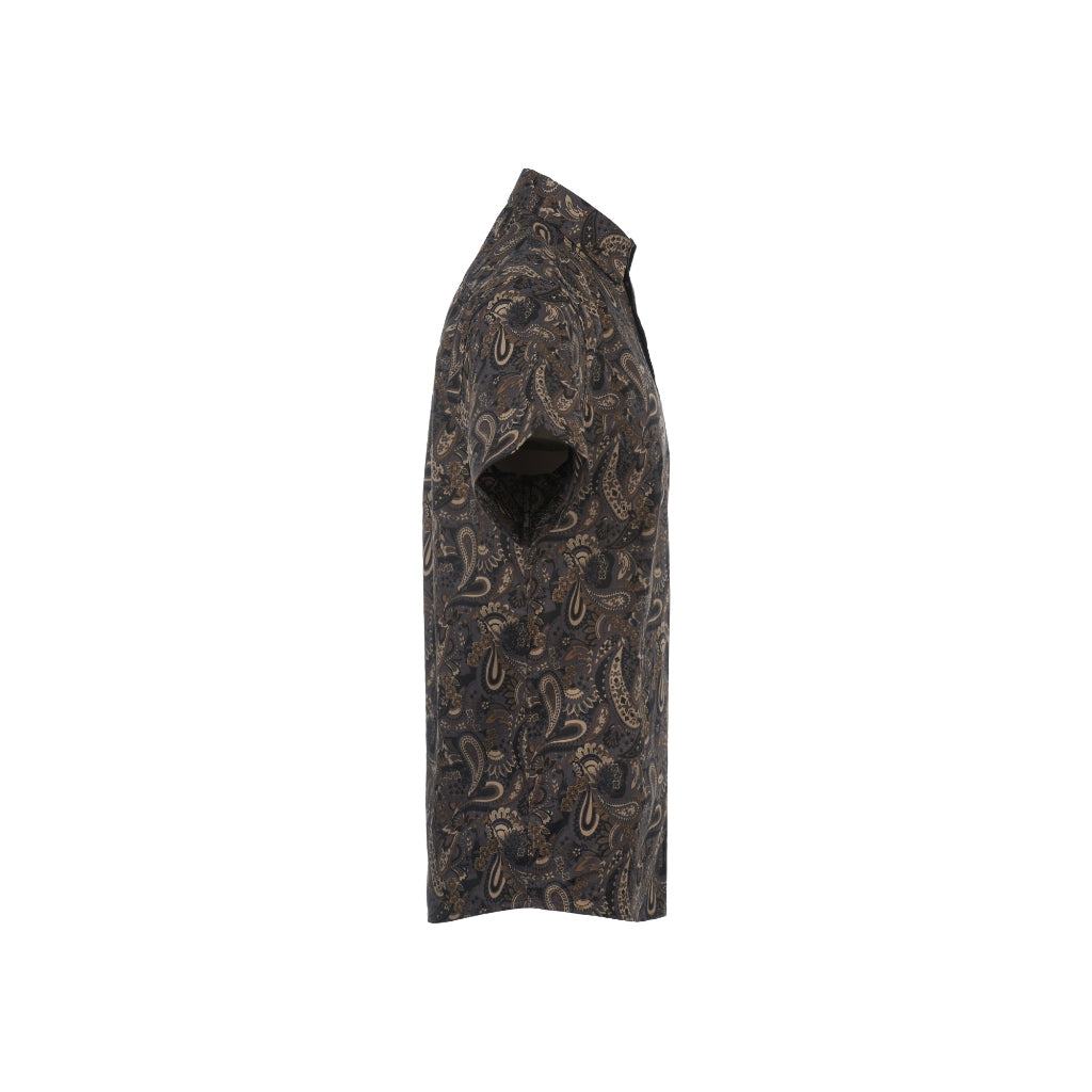 Men's Brown Batik Short Sleeve Shirt