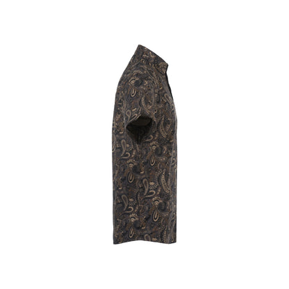 Men's Brown Batik Short Sleeve Shirt