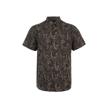 Men's Brown Batik Short Sleeve Shirt